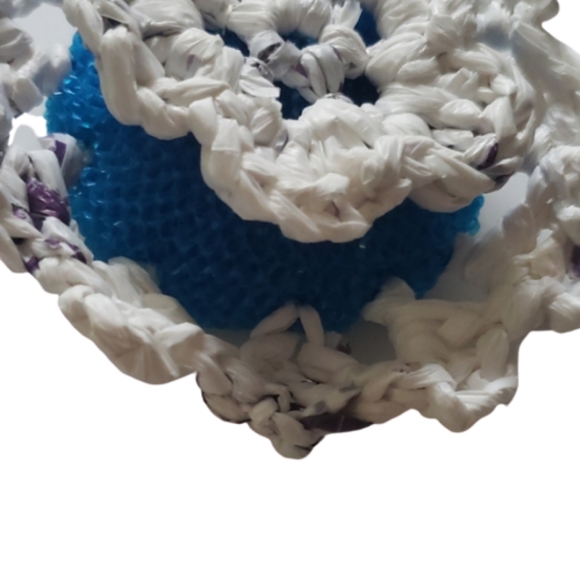 Recycled Crochet Plarn Upcycled Nylon Dish Scrubby - Picture 2 of 6